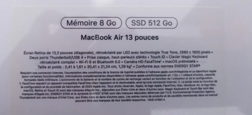 MacBook air m1 8/512 sous emballage 
