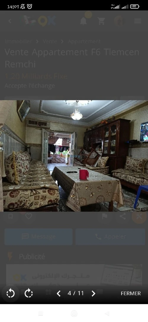 Vente Appartement F6 Tlemcen Remchi