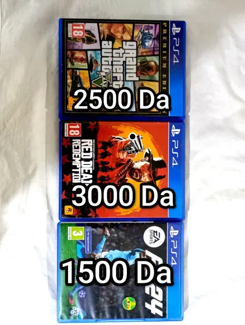 Red dead 2 + GTA 5 + FC 24 PACK CD PS4