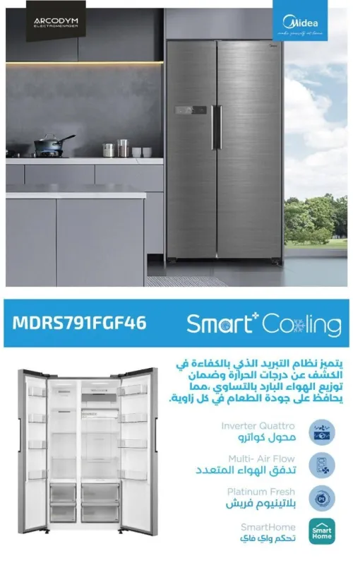 Réfrigérateur Sidebyside 620 litres