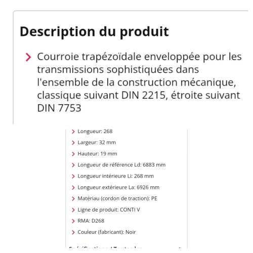 Courroie contitec