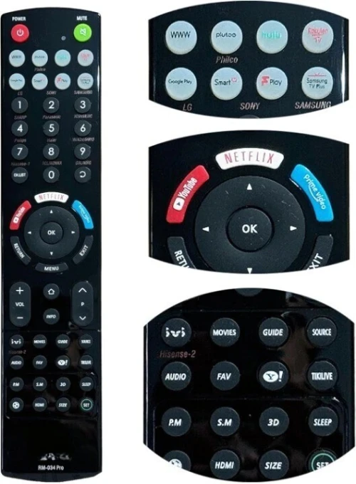 Télécommande smart TV universelle RM-034 Pro pour LG, Samsung, Sony, Hisense, TCL condor 