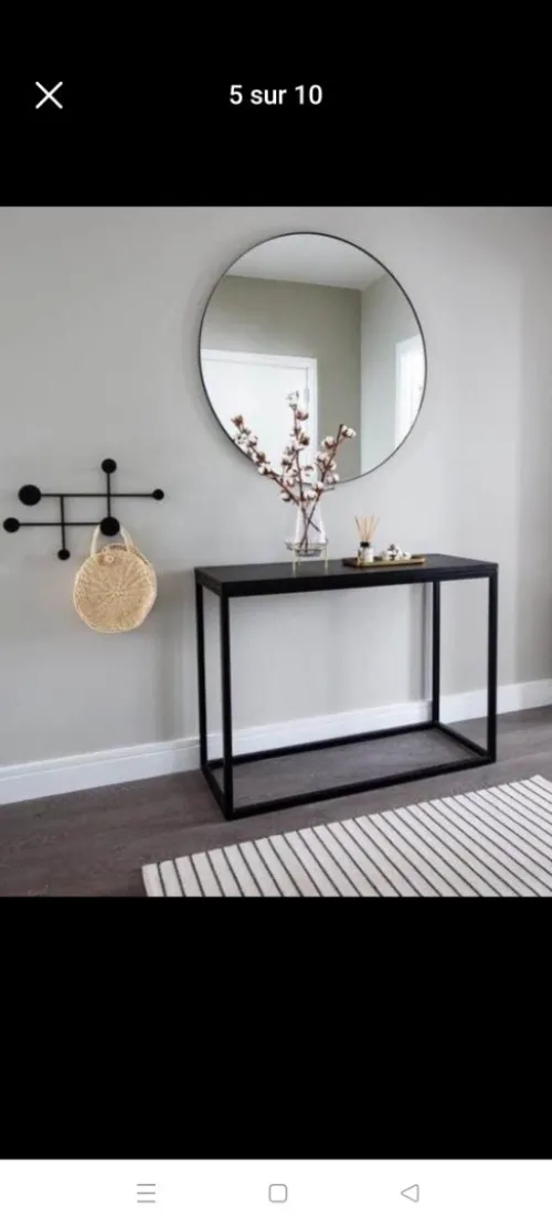 Consoles d'entrée en fer forgé avec miroir 