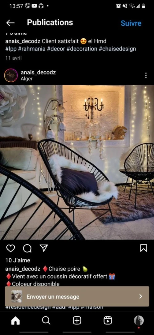 La chaise poire tendance 