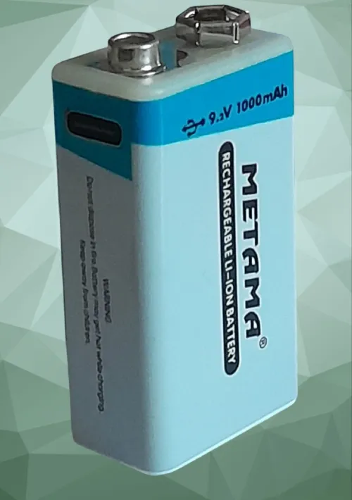 Piles lithium 9V rechargeables metama USB charge 
