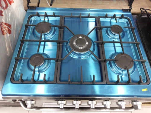 super promo cuisinière midea 5 feux-wok tabouna  inox 80cm ventilé 