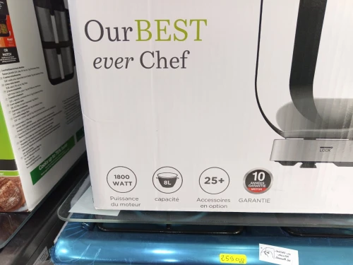 PÉTRIN KENWOOD CHEF XL 8L TITANIUM NOIR DOUBLE CROCHET