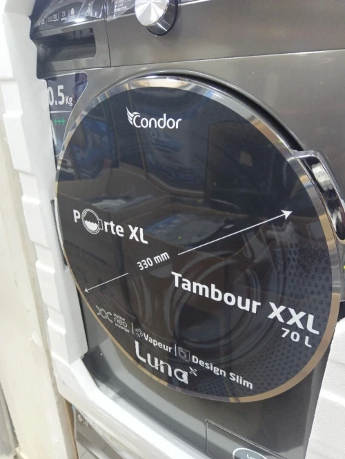 PROMO MACHINE À LAVER CONDOR LUNA GRIS 10.5 KG NEO INVERTER A+++ 10 ANS VAPEUR  DE GARANTIE