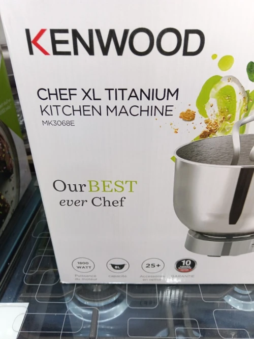 PÉTRIN KENWOOD INOX DOUBLE CROCHET 8L XL TITANIUM