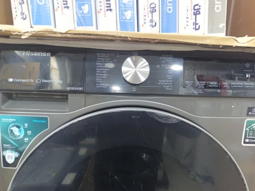 Promo Machine a laver Hisense 12kg titanium Gris inverter vapeur 14000 tr/min