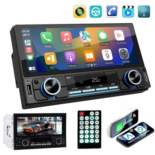 Autoradio 2-DIN avec écran tactile, USB-C, Bluetooth, Wi-Fi, CarPlay et Android Auto