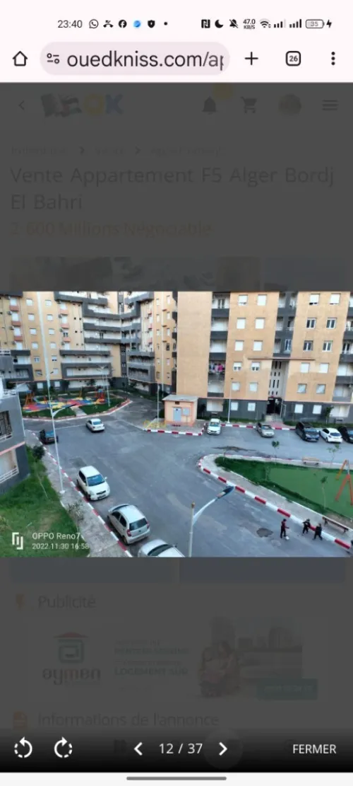 Vente Appartement F5 Alger Bordj el bahri