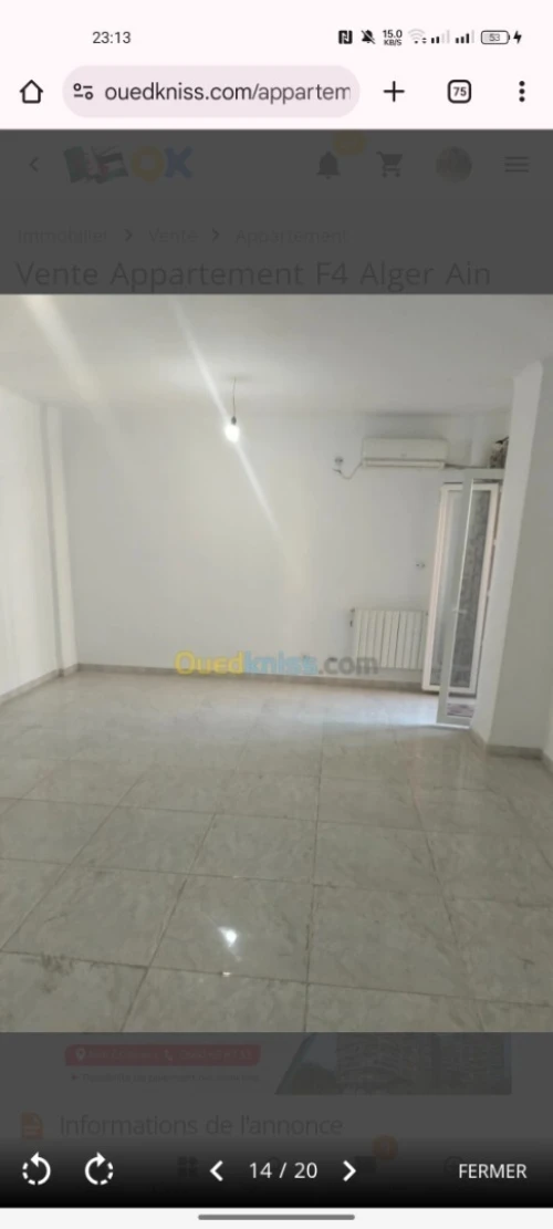 Vente Appartement F4 Alger Ain taya