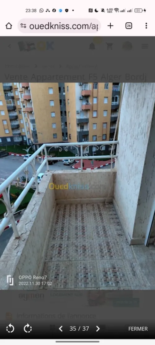 Vente Appartement F5 Alger Bordj el bahri