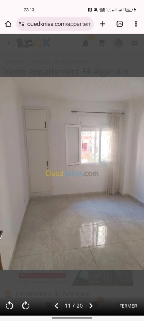 Vente Appartement F4 Alger Ain taya