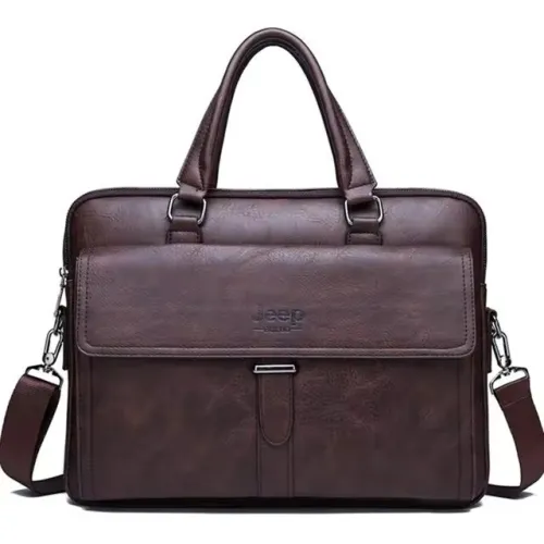 Cartable Jeep Classique en Cuir Fendu