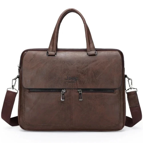 Cartable Jeep Classique en Cuir Fendu