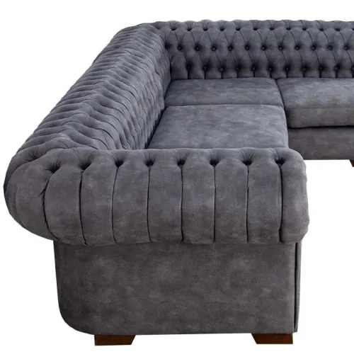 Salon Chesterfield L Gris