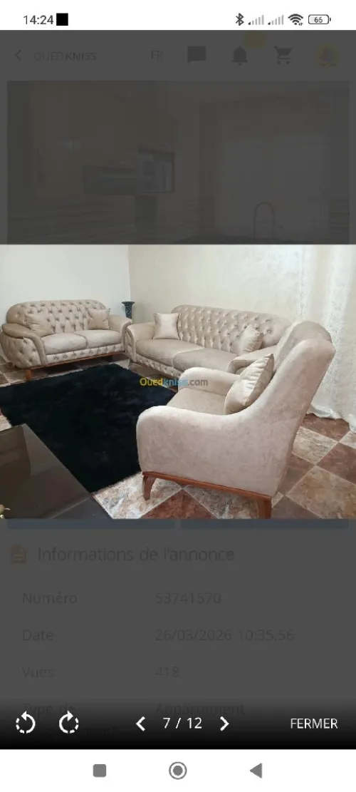 Location Appartement F3 Alger Kouba