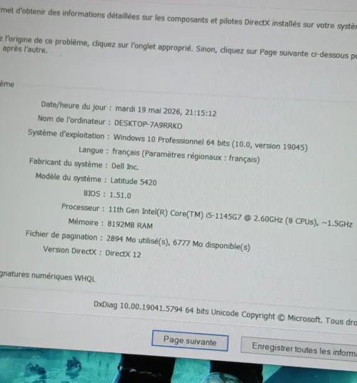 Dell latitude 5420 I5 1145G7 RAM 8GB SSD 256GB 14 FHD