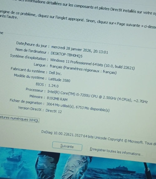 Dell Latitude 3580 I5 7200U RAM 8GB SSD 256GB 15.6"