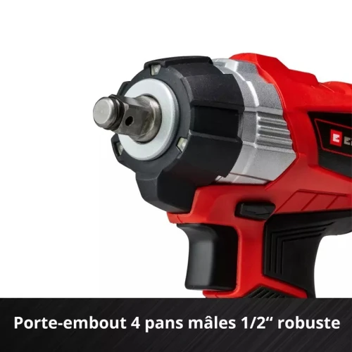 Clé à Chocs Brushless Einhell 18V avec Batterie Einhell 4Ah et Chargeur Einhell 3A Boulonneuse