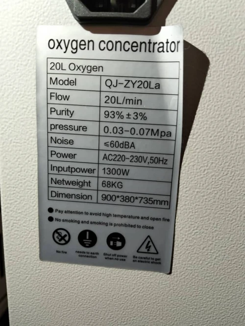Concentrateur d'oxygène  20L