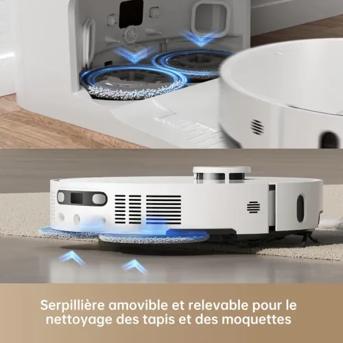 DREAME X40 Ultra Complete Robot Aspirateur avec Serpillière amovible et relevable, Brosse latérale