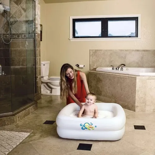 Baignoire Gonflable Carrée à Double Anneau Pour Bébé 86 x 86 x 25 cm Bestway 51116