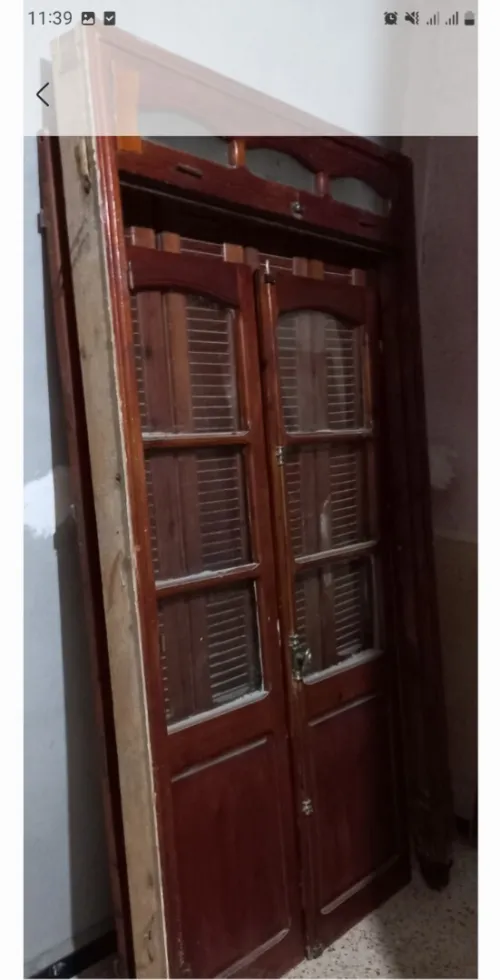 PORTE FENETRE BOIS ROUGE