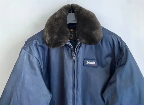 Blouson Schott N.Y.C Taille L Couleur  :  bleu pétrole