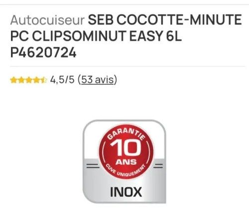 Cocotte minute seb 6l