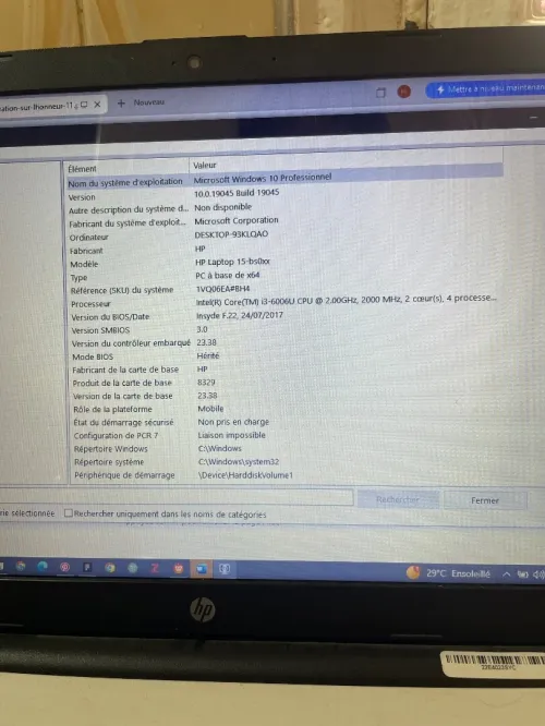 PC Portable HP 15-bs0xx à vendre