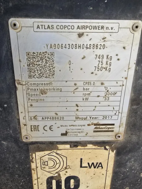 Compresseur Diesel Atlas Copco CPS 5.0