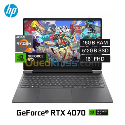 Laptop gamer HP VICTUS rayzen7 rtx 4070