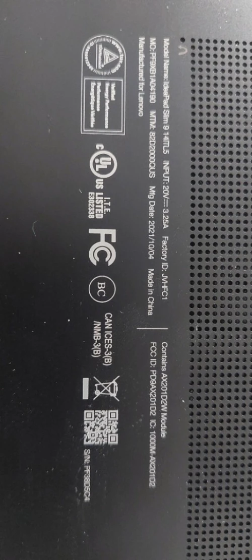 Lenovo Ideapad Slim 9 i7 1195g7
