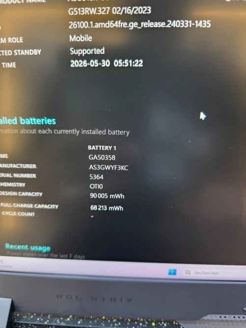 ASUS ROG STRIX  G15  Ryzen 7 6800H & RTX 3070Ti (16GB /512 GB )