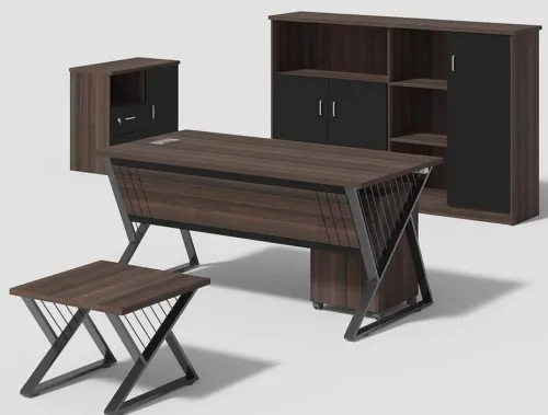 Ensemble de bureau local métallique 1.60