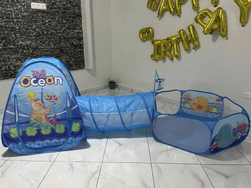 Aire de Jeu pour Enfants ( Tente + Tunnel + Piscine ) / ( منطقة لعب للأطفال ( خيمة + نفق + مسبح