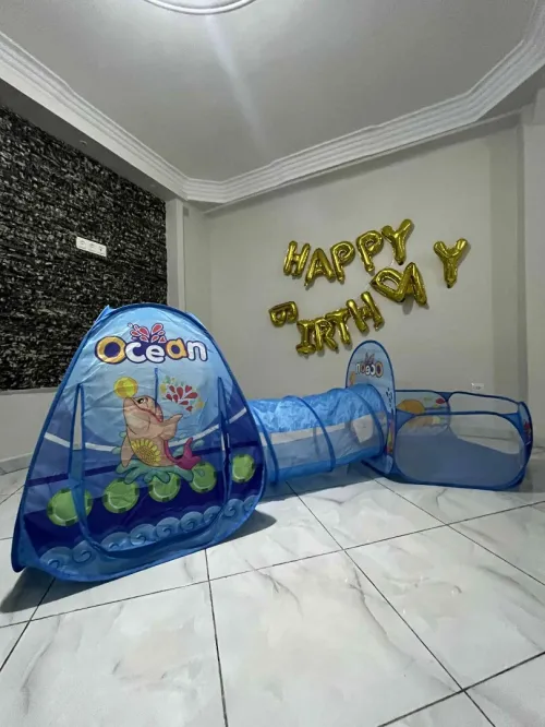 Aire de Jeu pour Enfants ( Tente + Tunnel + Piscine ) / ( منطقة لعب للأطفال ( خيمة + نفق + مسبح