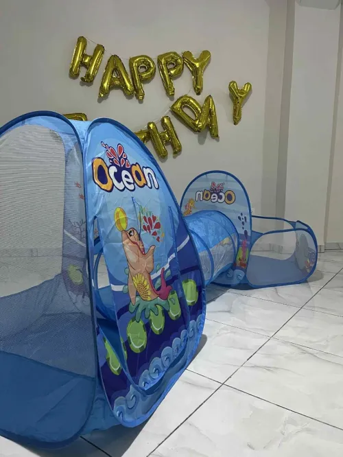 Aire de Jeu pour Enfants ( Tente + Tunnel + Piscine ) / ( منطقة لعب للأطفال ( خيمة + نفق + مسبح