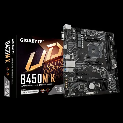 Carte mère Gigabyte B450M K - Défectueuse (Slot RAM 2 HS)