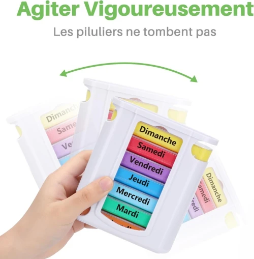 Pilulier 7 jours avec 4 compartiments