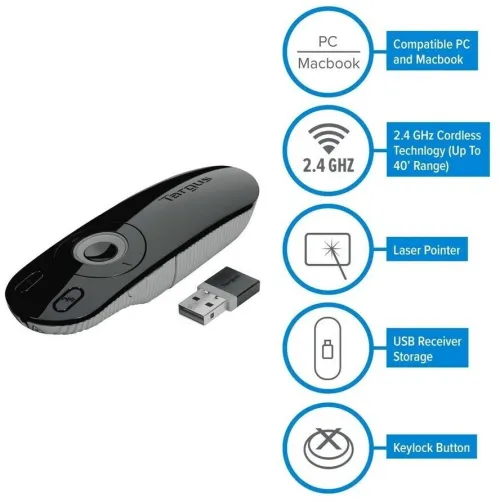 Télécommande de Présentation Sans Fil avec Pointeur Laser TARGUS AMP13EU
