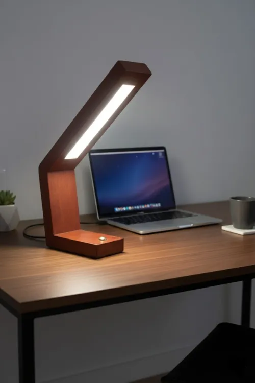 Lampe de bureau LED en bois massif pour cadeaux fin d'année 