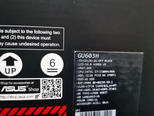 ASUS ZEPHYRUS M16 I7 11800H 16G 512G RTX3060