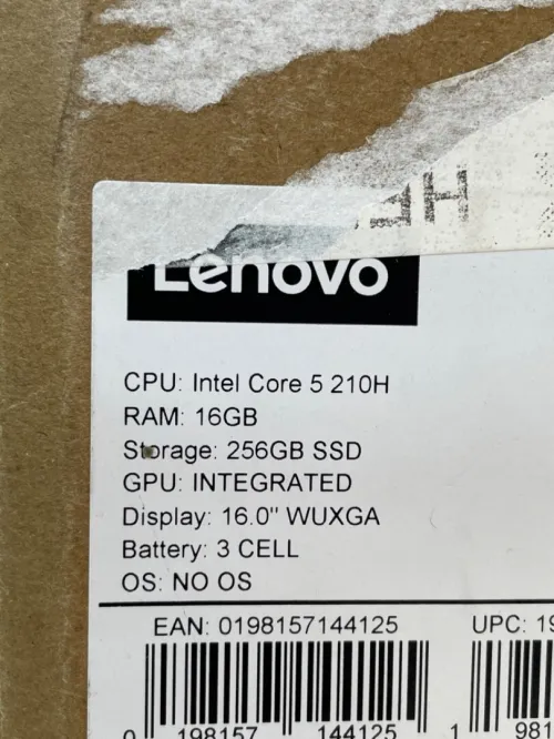 LENOVO THINKBOOK 16 G8 CORE 5 210H 16ddr5-256ssd 16PouceFHd INTEL IRIS XE