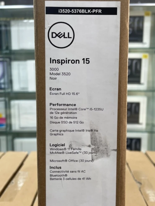 DEL INSPIRON 15 i5-12TH / 16DDR4 512SSD / INTEL IRIS XE / 15 POUCE AZERTY 