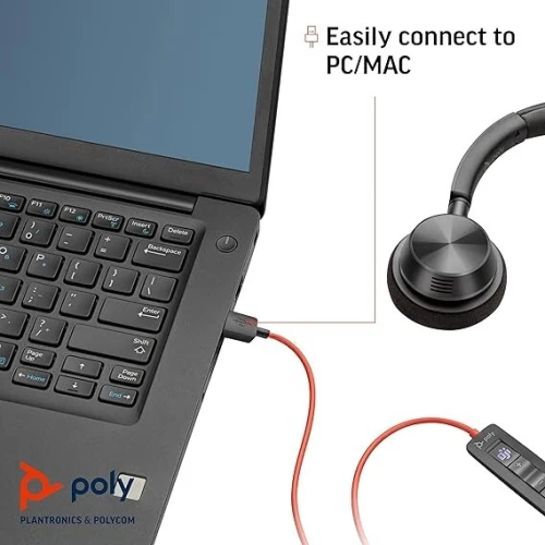 Micro-casque Poly Blackwire 3315 monaural USB-C certifié Microsoft Teams + connexion 3,5 mm +adapter