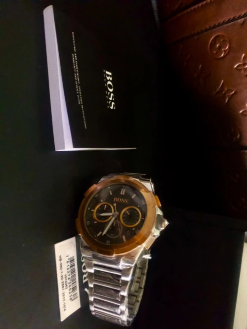 HUGO BOSS Chronograph Ref 1513362 Original Stainless Steel  PVD Bezel